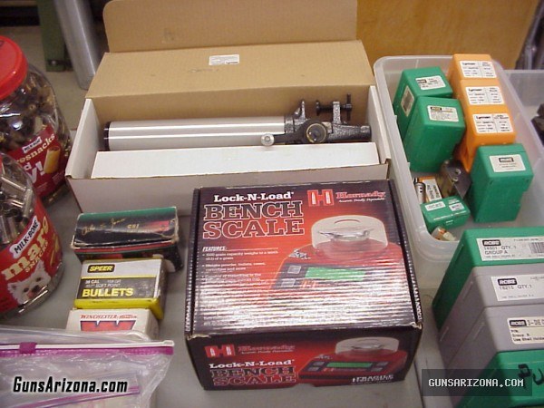 large lot of reloading equipment