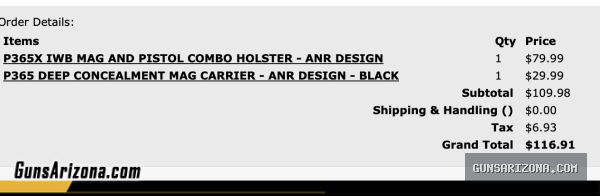 P365 IWB ANR DESIGN MAG AND PISTOL COMBO HOLSTER - RH