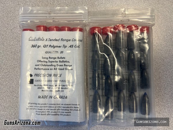 Cabela's X-Tended Range Conical - 360 gr. - QT Polymer Tip - 45 cal. Muzzleloader Bullets
