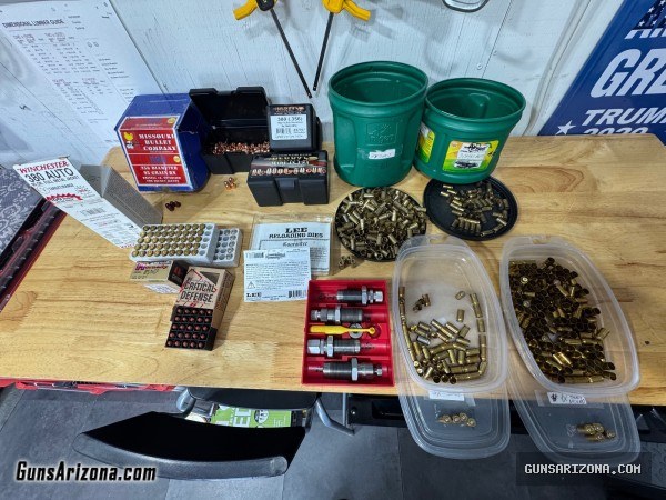 0.380 Ammo, brass, bullets, and dies for sale