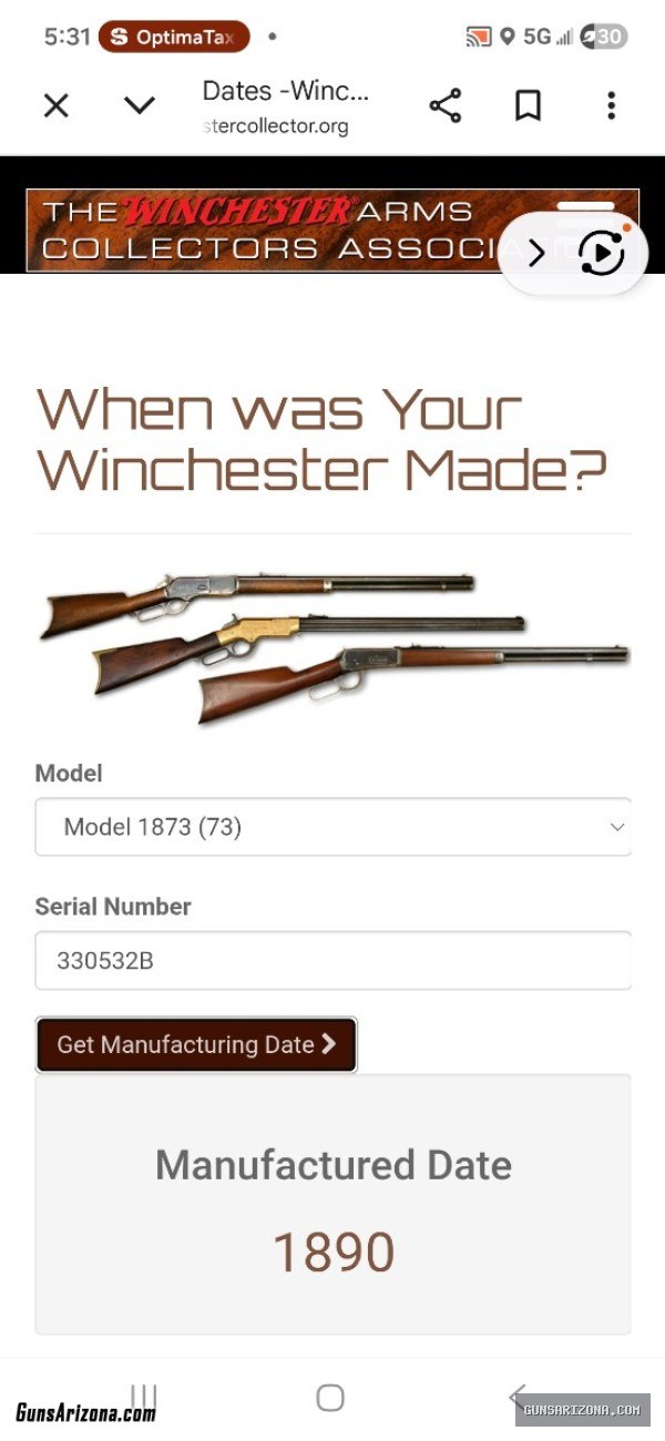 Winchester 1873 Antique 44-40 SRC