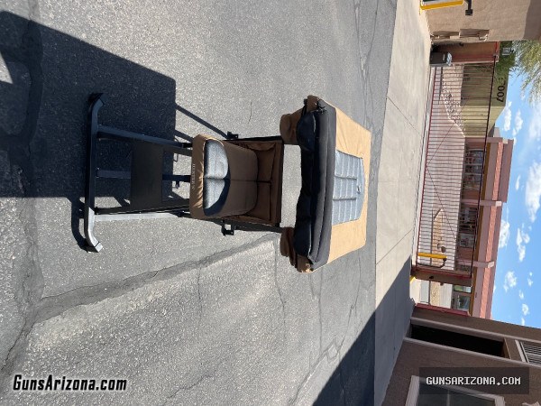 Used Cabela sit down, shooting bench collapsible like now