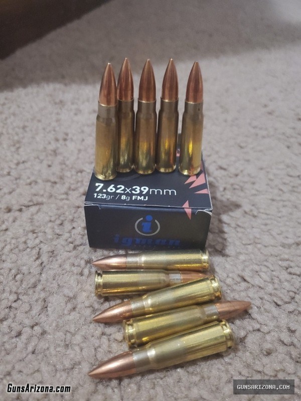 7.62x39mm Igman Brass 990 rounds FMJ