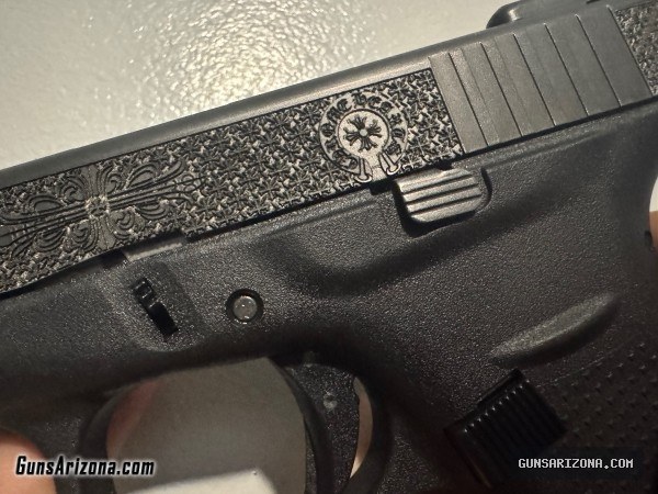 Glock 42 chrome hearts engraved