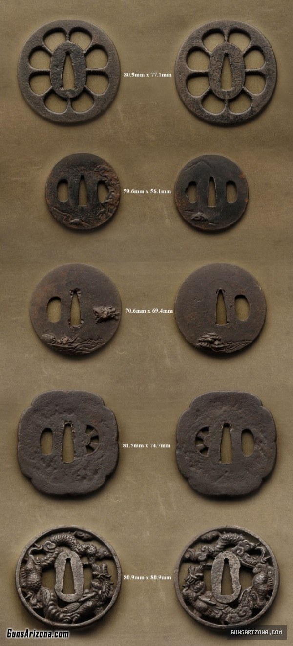 SMALL COLLECTION OF ANTIQUE JAPANESE TSUBA (KATANA SWORD GUARD) / ca. 1600-1800’s
