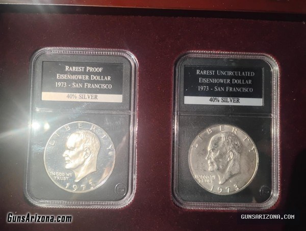 Silver Eisenhower Dollars 40% RARE 1973 issues SILVER BULLION 22 COINS TOTAL
