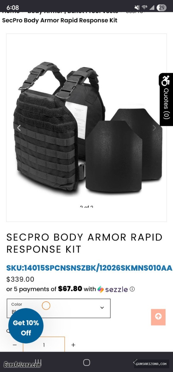 Bulletproof Vest & Carrier with plates