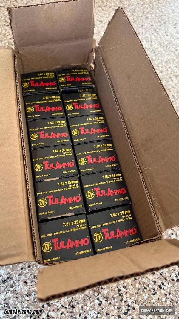 Tulammo 7.62x39 36 Boxes