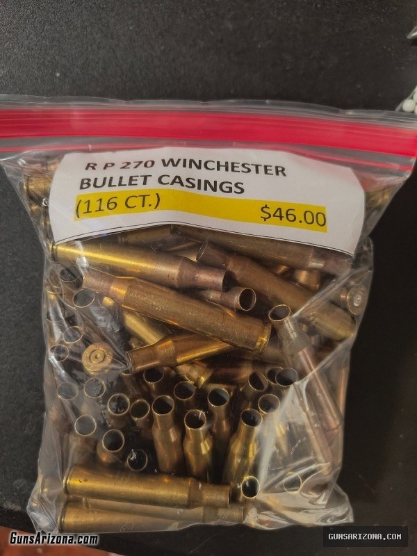 R P 270 WINCHESTER CASINGS (116 COUNT)