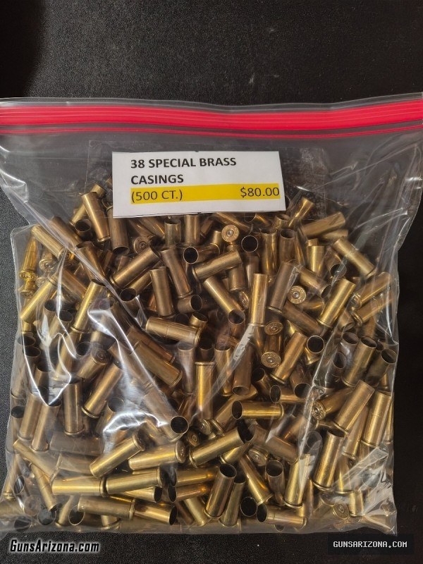 38 SPECIAL BRASS CASINGS (500 COUNT)