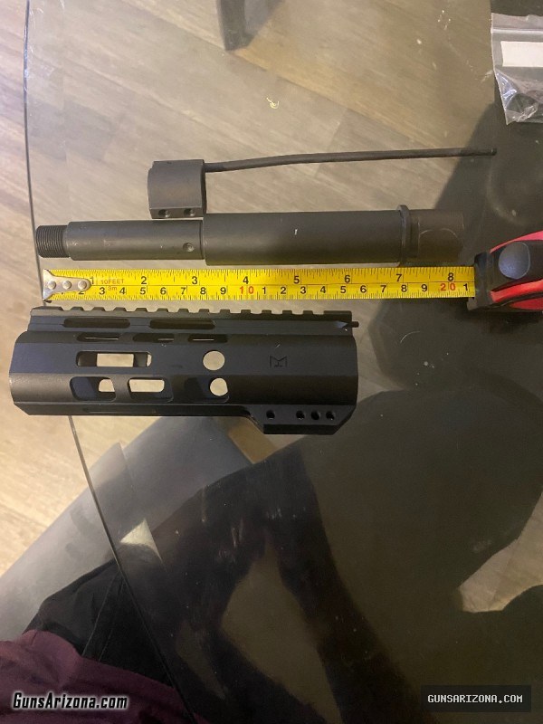 7” 300 blackout barrel w gas block and hand guard