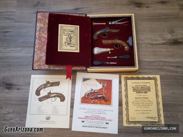 U.S. Historical Society Henry Derringer Commemorative COMPLETE Black Powder Pistol Set