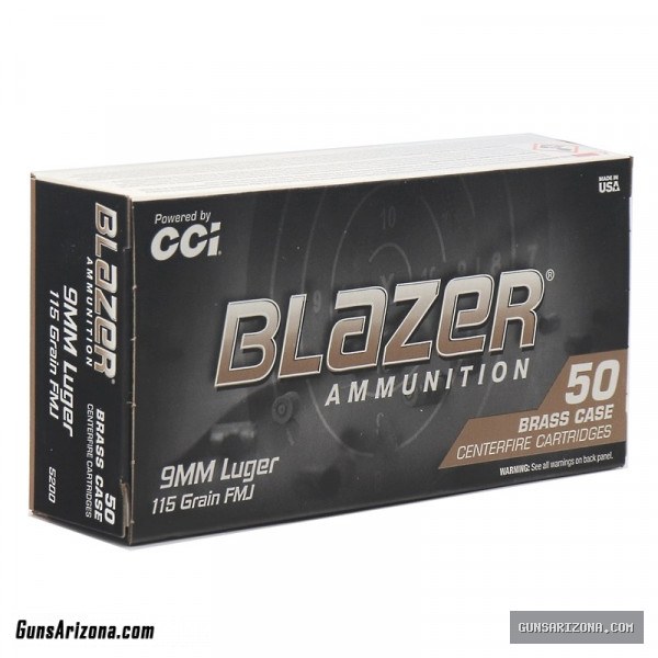 9mm  CCI Blazer ammo for sale