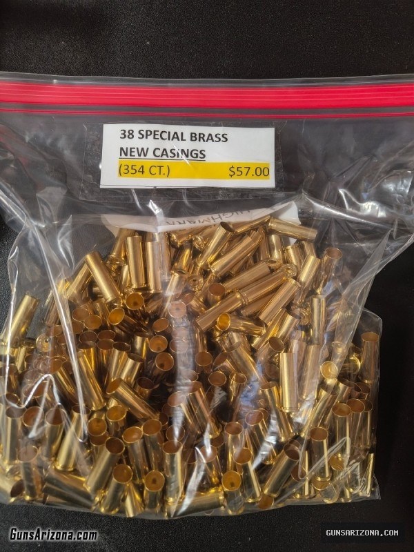 38 SPECIAL BRASS CASINGS (354 COUNT)