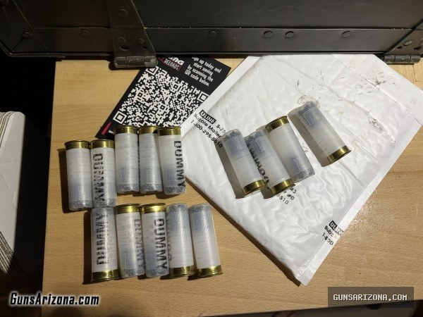 12G Dummy rounds, mags, placard
