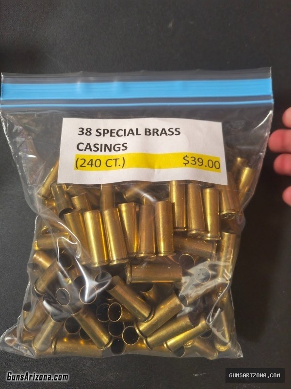 38 SPECIAL BRASS CASINGS (240 COUNT)