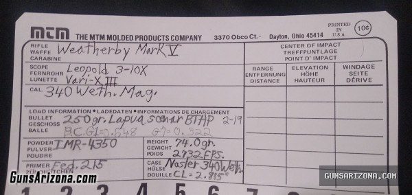 PRICE REDUCED Weatherby Mk V LH .340 Weatherby Magnum