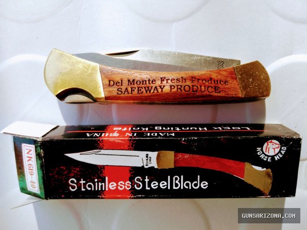 Folding Safeway produce locking penknife