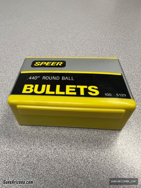 Speer Bullets - .440" Lead Round Balls - #5129 - New Box of 100
