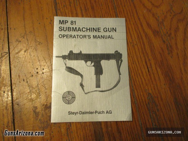 MP 81 Sub Gun Manual Steyr Daimler Puch AG