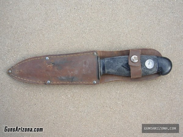 Vintage Colonial Fixed Blade Knife with Compass