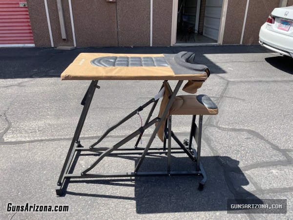 Used Cabela sit down, shooting bench collapsible like now