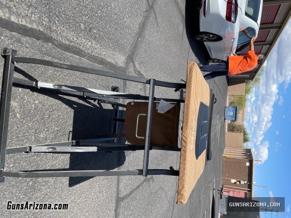 Used Cabela sit down, shooting bench collapsible like now