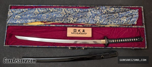 Musashi 1095 Carbon Steel Katana Clay Tempered.