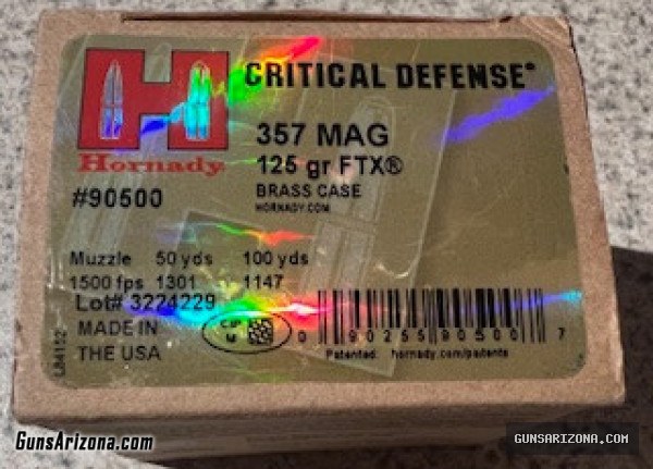 Hornady Critical Defense .357 Magnum 125gr FTX