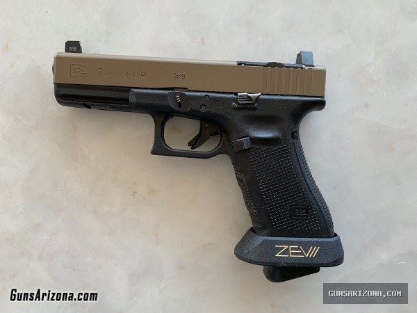 Glock 17 gen4 milled slide,ZEV magwell , Cerakote