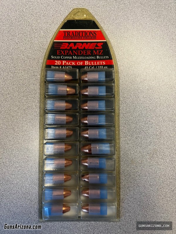 45 Cal (155 gr.) Barnes Expander MZ Muzzleloader Bullets w/Sabots - A1475