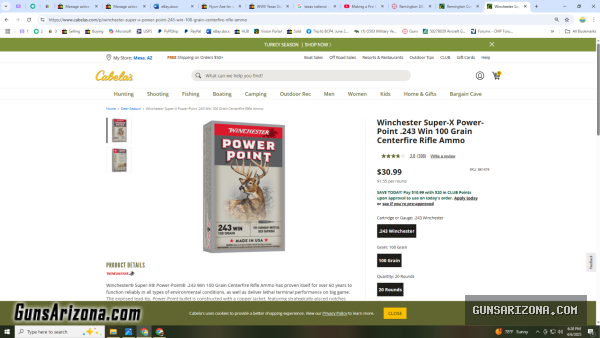 40 rounds 243 WIN, Winchester Rifle Ammo, 100gr