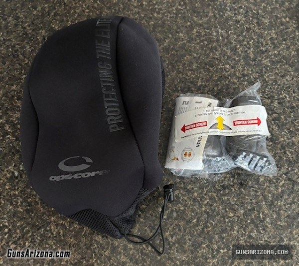 OPS CORE FAST BALLISTIC HELMET TRANSPORT-STORAGE COVER / EXTRA PAD SET / EXTRA SM ADAPTER RAIL NEW CONDITION