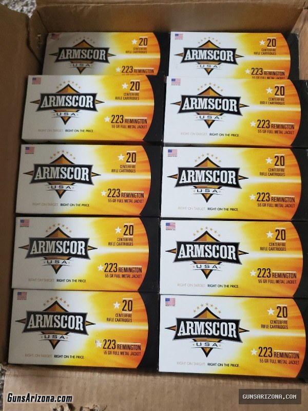 Bulk .223 Ammo Federal Armscor Wolf brass and Steel