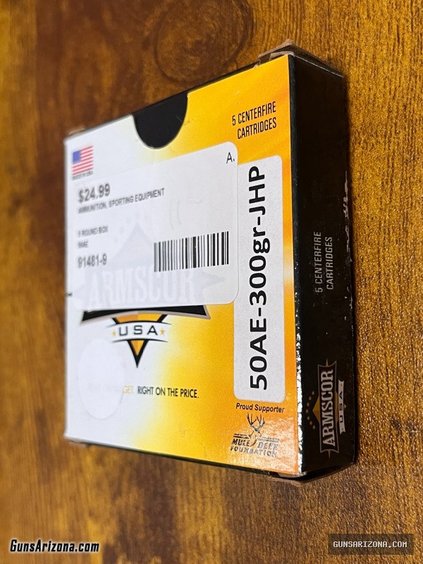Armscor 50AE-300gr- JHP 5 Carts