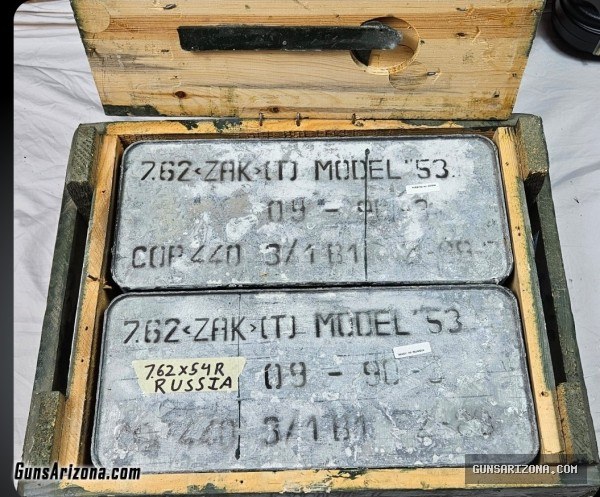 $15 per box - 5,000+ rounds military 7.62x54R, light/heavy armor piercing, Russian Chinese Hungarian spam cans ammo