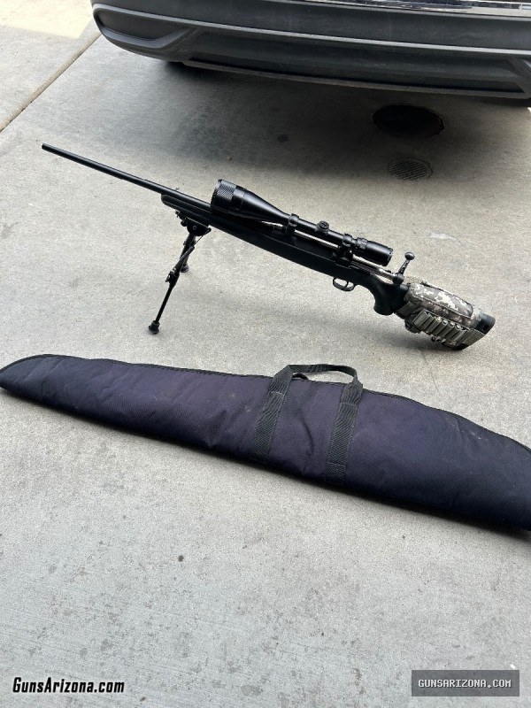 Savage axis .308 bushell scope, bipod, case, ammo pouch