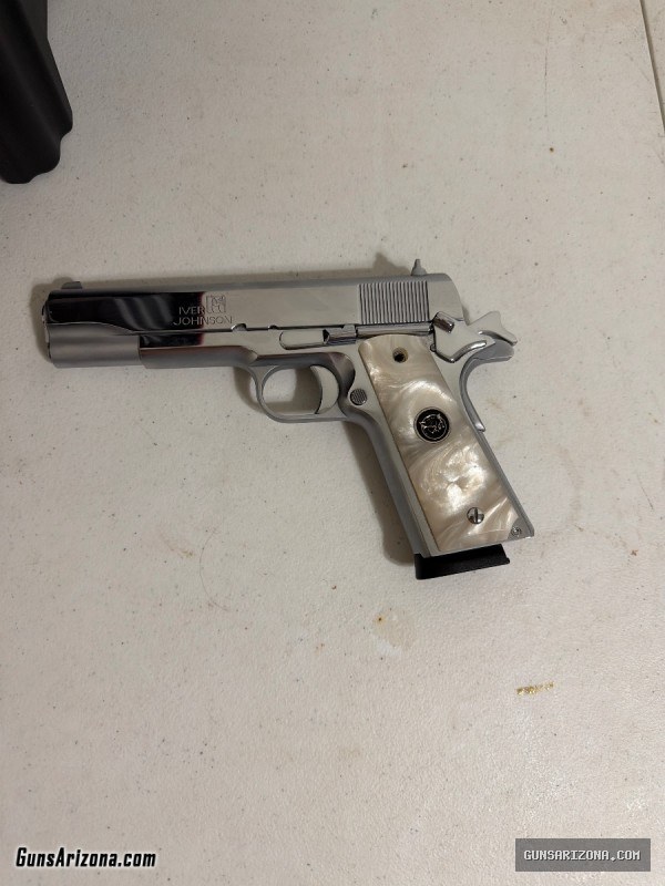 1911a1 chrome/ pearl handles