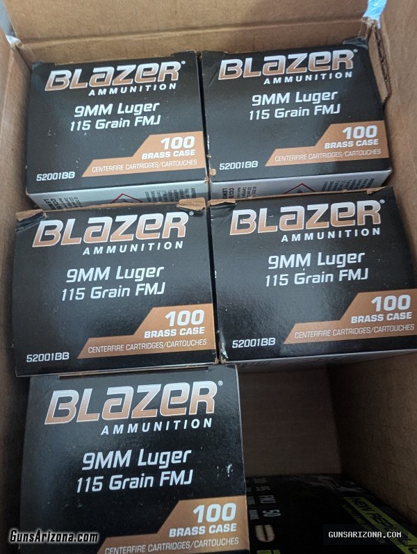500 RDS Blazer brass 115gr fmj 9mm