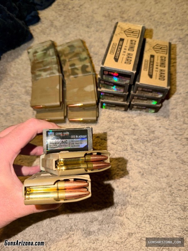 Premium .300 BLK Package - Underwood & Grind Hard Max Expansion (740 Rds + 12 New Mags)