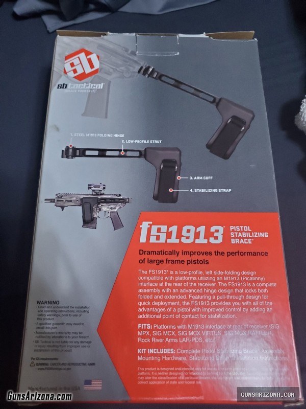 NEW SB Tactical Folding Pistol braces for 1913 pic rail