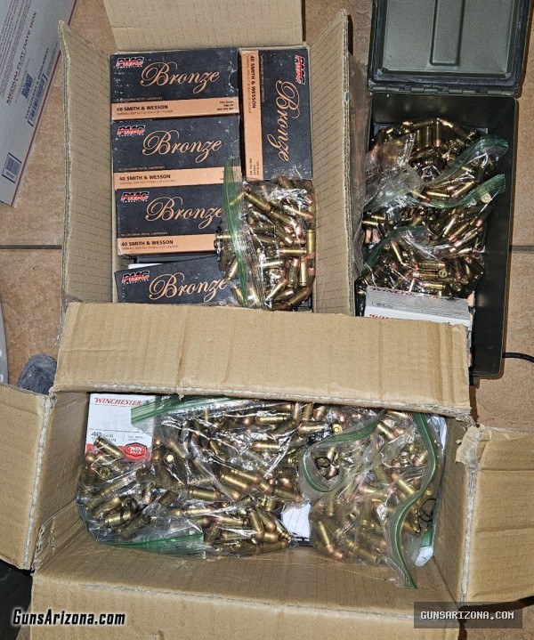 6,000+ Rounds 40S&W Solid, Hollow, RIP, Range Safe Tracer Factory FMJ Brass