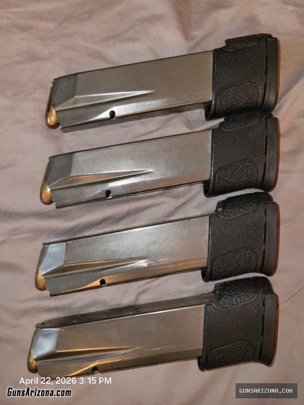 For Sale; Smith & Wesson M&P .45 high capacity magazines (4)