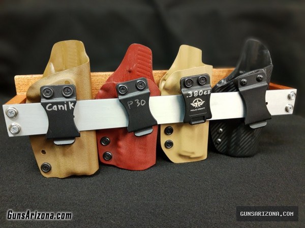 Kydex holster rack, holds four IWB style rigs, $39