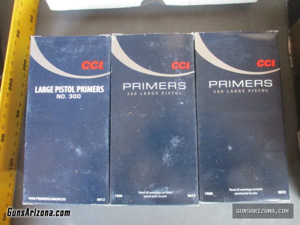 RELOADING: CCI Large Pistol Primers, #300, 1000 count per box