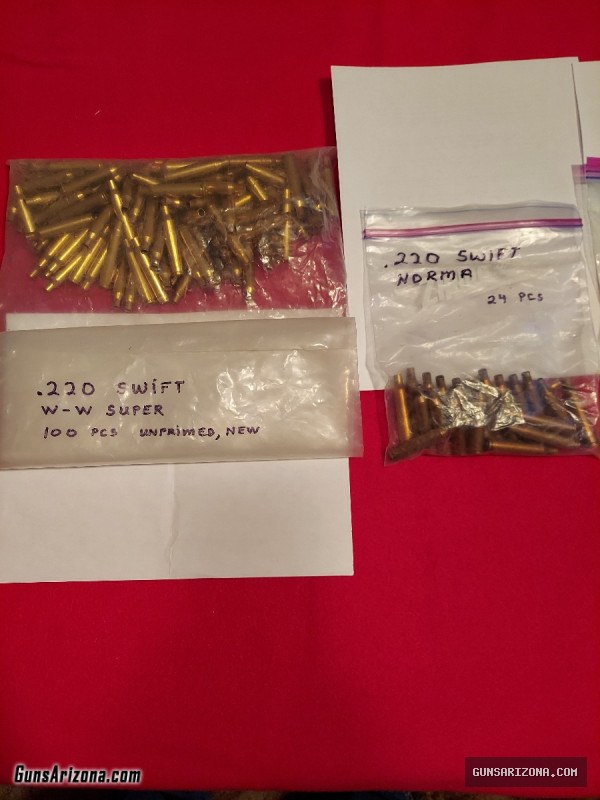 .220 SWIFT WINCHESTER W-W SUPER & NORMA BRASS