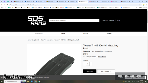 Tokarev T1919, ATI Bulldog, AR-12, MKA1919 Shotgun 12 gauge Magazine