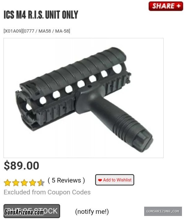 M4 carbine RIS UNIT