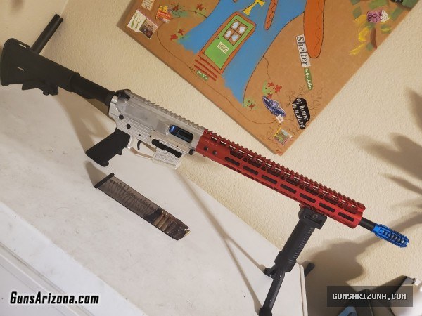 AR15 AR9 16" barrel 9mm Pistol Glock mag lower ready for FRT