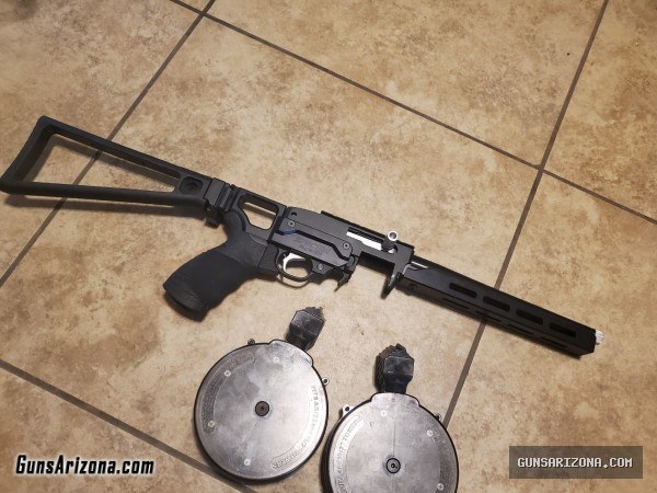 Ruger 10 22 Charger .22lr Pistol with Alum chassis, folding brace, and FRT